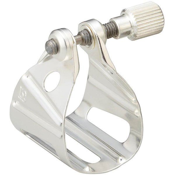 00000000000L28MJ13130l28mj.jpg Abrazadera Bg Universal Para Saxo Alto-Tenor Metal Plateado-+ Cubre Boquilla L28Mj - Imagen 1
