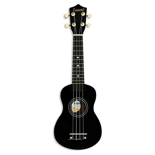 Ukelele Leonard Soprano Con Funda - Color Negro Uk5Bk