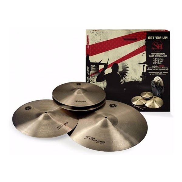 Set De Platillos Stagg Sh + Hi Hat 14"+ Crash 16"+ Ride 20" + Funda Shsetr