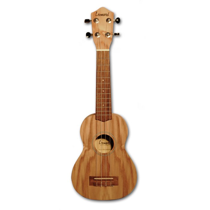 Ukelele Leonard Soprano Ash 21" Con Cuerdas Aquila Y Funda - Color Natural Mate Uk22Sn