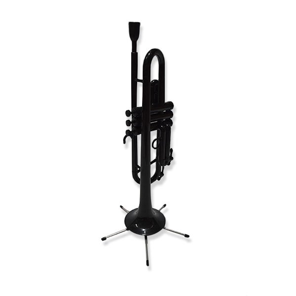 Trompeta Plastica Gala Negra-+ Soporte Plegable-Limpiadores-Estuche Ptr1100