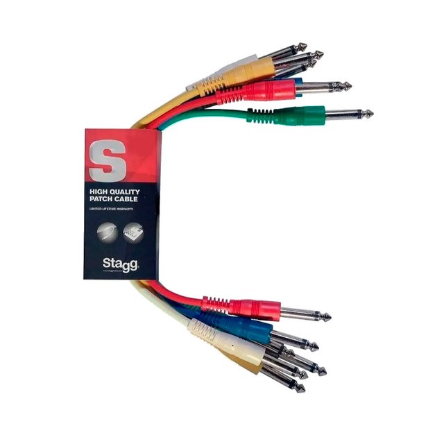 000000000SPC060E50566SPC060E.jpg Cable Stagg Interpedal Plug-Plug 0.60Mts X 6 Unidades Spc060E - Imagen 1