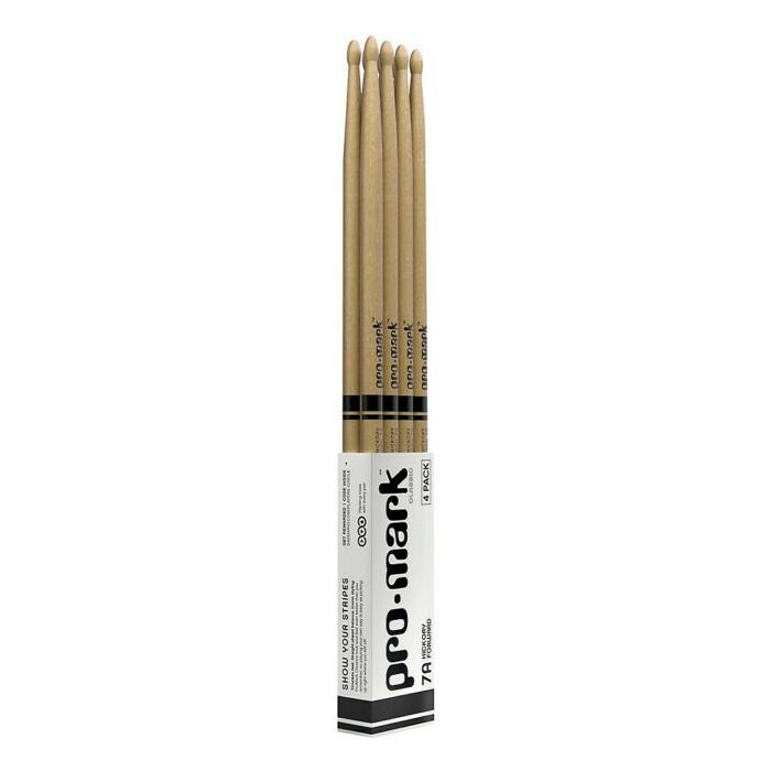000000000TX7AW4P49626TX7AW4P.jpg Pack X 4 Unidades-Palillo Promark Hickory 7A Punta Madera Tx7Aw4P - Imagen 1