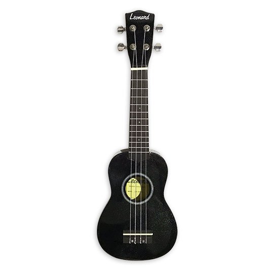Ukelele Leonard Soprano Con Funda - Color Negro Sparkle Uk15Sbk