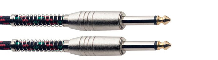 Cable Stagg De Tela Plug-Plug 6Mts Color Negro Sgc6Vtbk