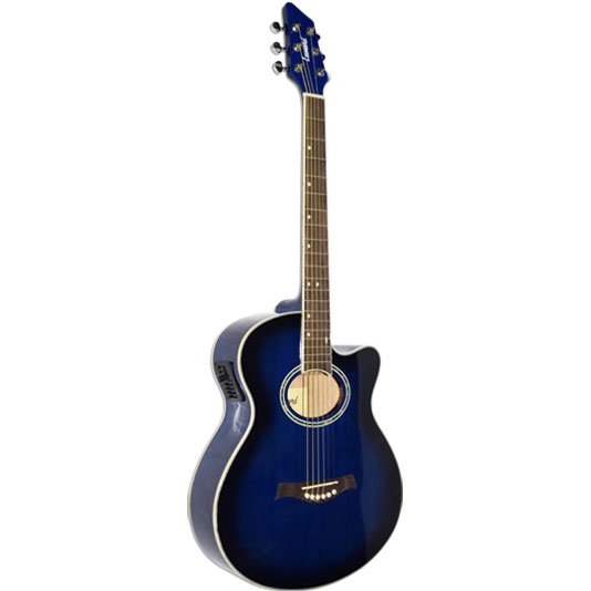 Guitarra Electroacustica Leonard Con Corte-Eq 5 Bandas-Color Azul La262Bleq