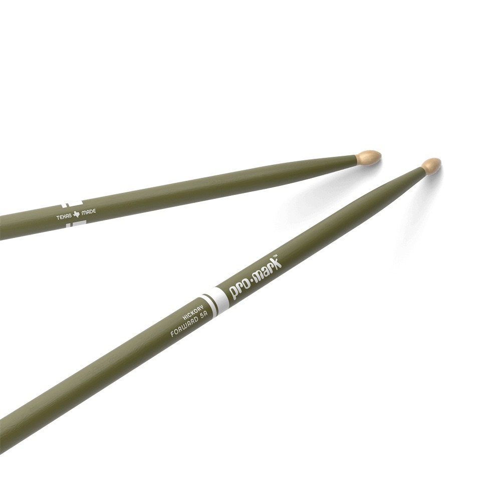 Palillo Promark Hickory 5A Punta Madera Color Verde Tx5Awgreen