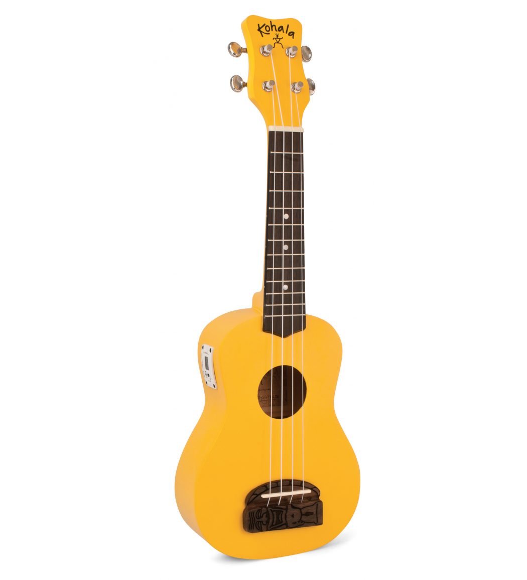 Kohala Ukelele Soprano Tiki Yellow W/Tuner Kt-Stye