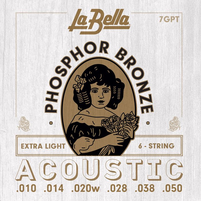 Encordado La Bella De Guitarra Acustica Phospor Bronze 010/050 7Gpt
