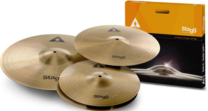 Set De Platillos Stagg + Hi Hat 14" + Crash 16" + Crash Ride 20" Axkset