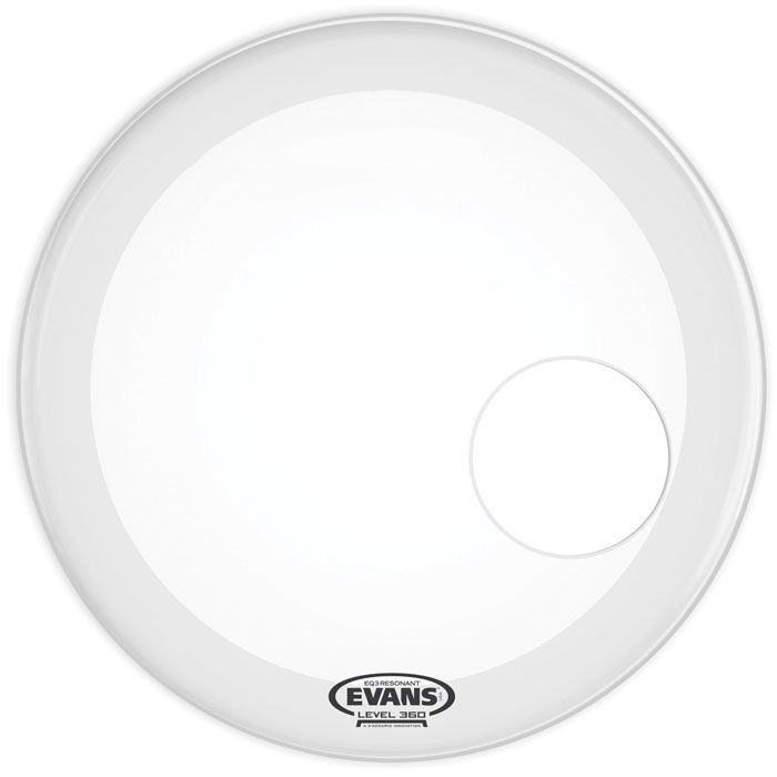 Parche Evans 22" Eq3 Resonador Blanco Capa Simple 6.5Mm Con Agujero Bd22Rgcw