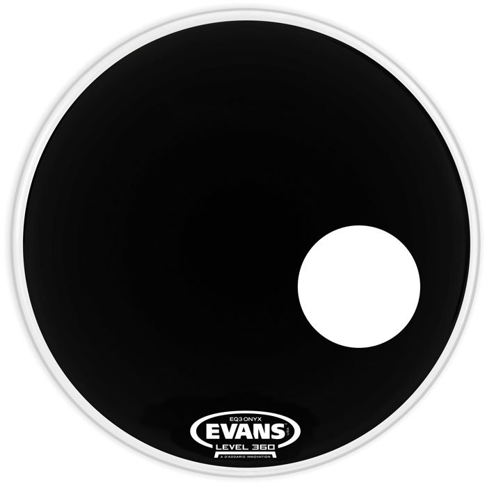 BD22RONX_detail1.jpg Parche Evans 22" Onyx Resonador Capa Simple Con Agujero Para Bombo Bd22Ronx - Imagen 1