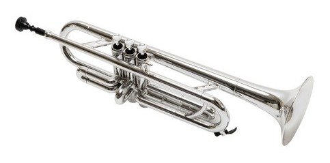 Trompeta De Plastico Bb Parquer Plateada Liviana Funda Ptr-200S
