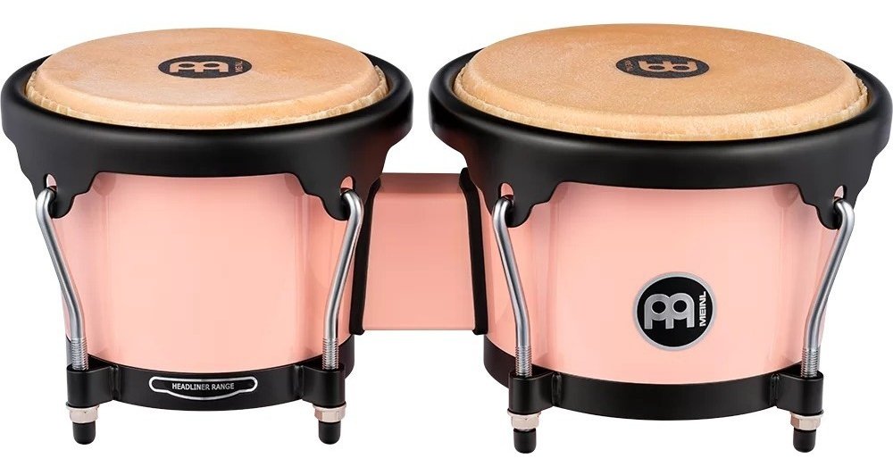 Bongo De Abs Plastic 6 1/2" & 7 1/2" , Parches De Bufalo, Color Rosado Hb50Fp