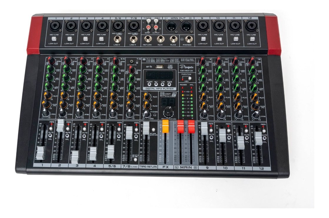 D_677124-MLA71501887702_092023-F.jpg Consola Digital Mixer 12 Canales Parquer Profesional Audio Kw-Vmx120 - Imagen 1