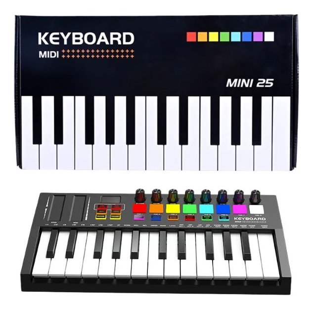 Mini Controlador Midi 25 Teclas Parquer Usb Md02T