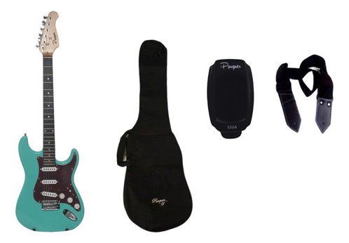 Combo Guitarra Electrica Parquer + Funda + Afinador + Correa St100Surf
