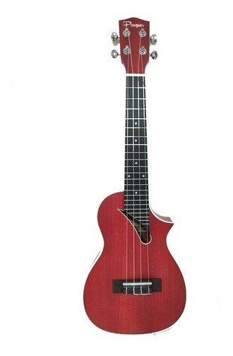 Ukelele Concierto Parquer Madera Okume Rojo Corte Funda Uk-11Rd