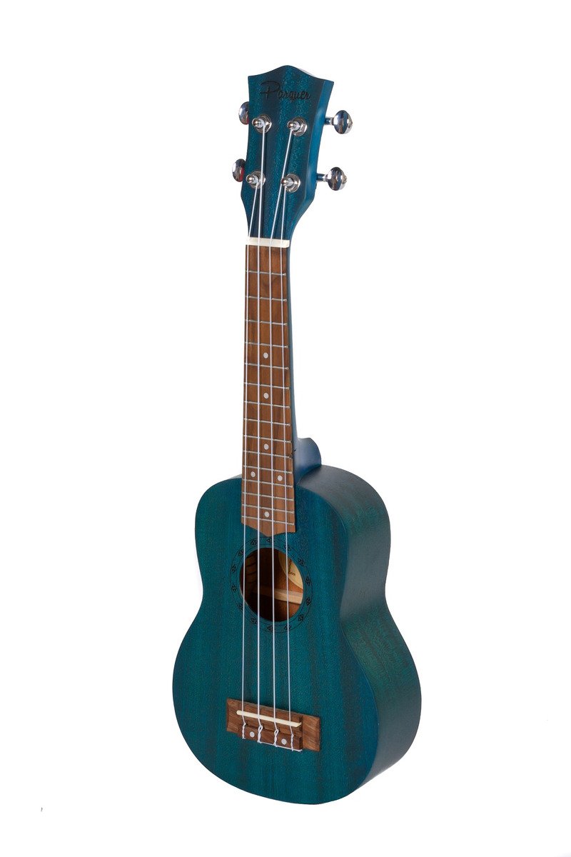 Ukelele Soprano Parquer De Madera Color Azul Con Funda Fzu-110S Midb