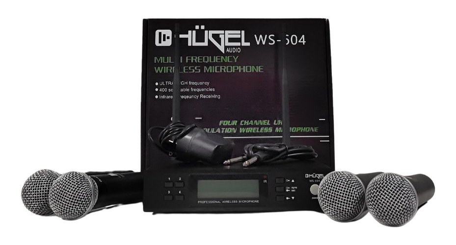 Set Microfonos Inalambricos Uhf X4 Conexion Infrarojo Ws-604
