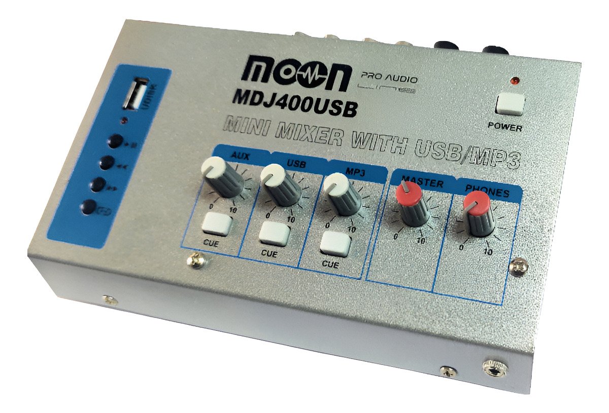 Mixer Moon Mdj400Usb Mini Consola Sonido 4 Canales Mdj400Usb