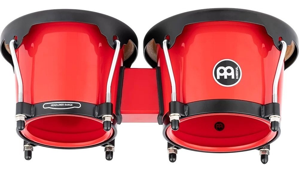 Bongo De Abs Plastic 6 1/2" & 7 1/2" , Parches De Bufalo, Color Rojo Hb50R