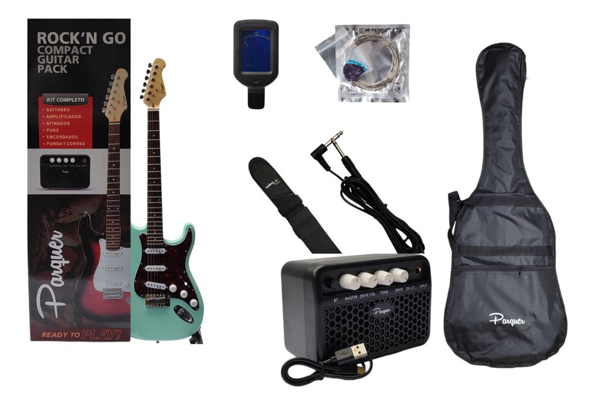 Combo Guitarra Electrica Parquer Strato Roja Amplificador 5W Combost100Surf