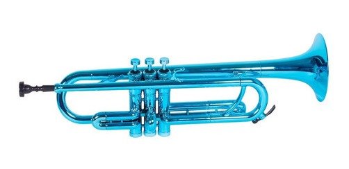 Trompeta Plastico Bb Parquer Azul Metalizado Liviana Funda Ptr-200Bl