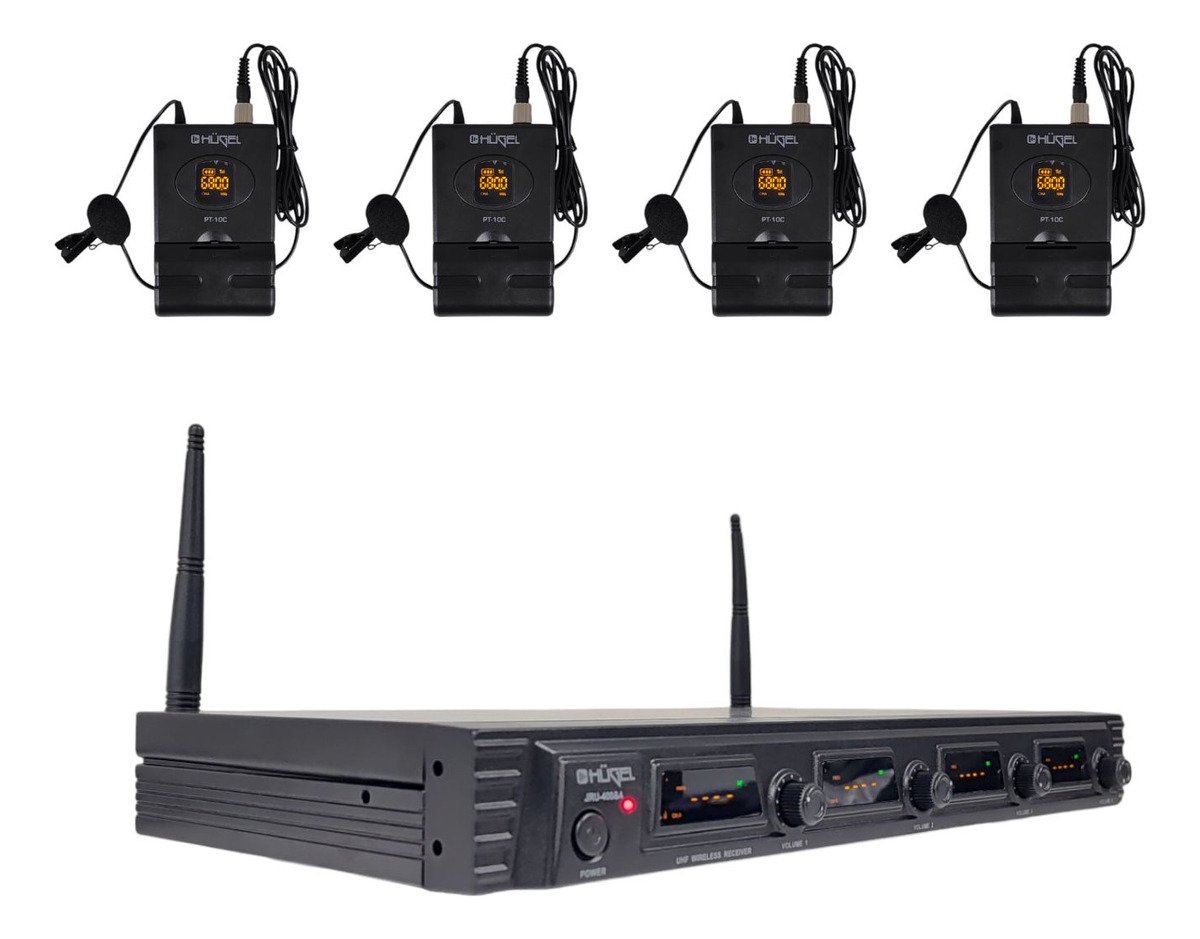 Microfono Inalambrico Corbatero Uhf Hugel X4 Jru-400 Jru-4004/Pt-10C/Lt-11A