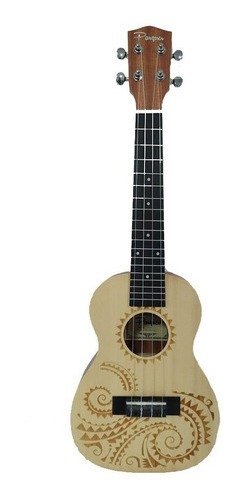 Ukelele Concierto Parquer Madera Abeto Solido Sapeli Funda Uk-19Sp