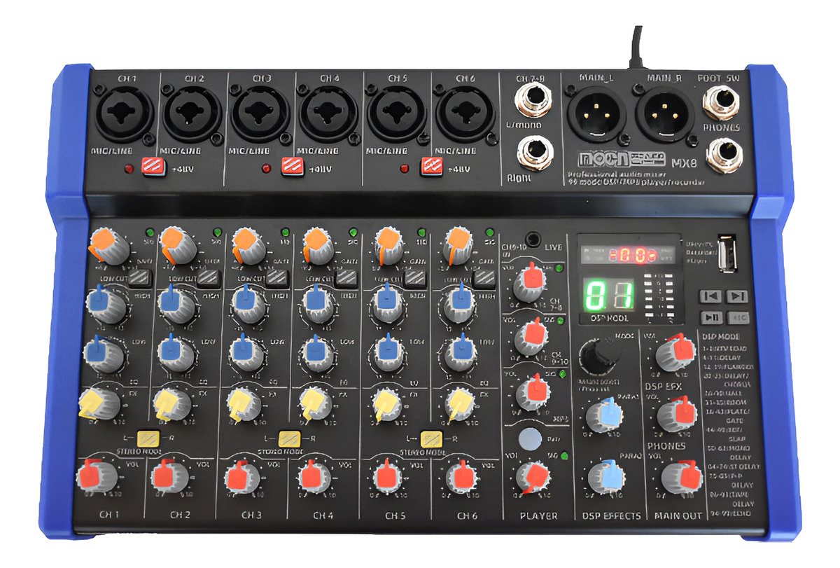 Consola Mixer Mx8 Moon 8 Canales-Usb 99 Efectos Bluetooth Mx8