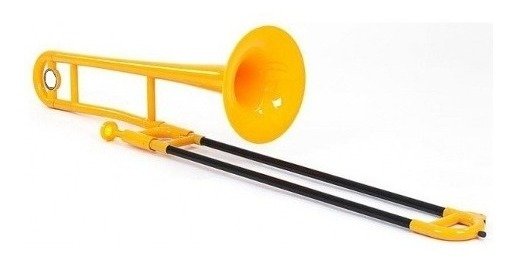 Trombon Tenor Abs Plastico Parquer Amarillo Funda Soporte 1-Yellow