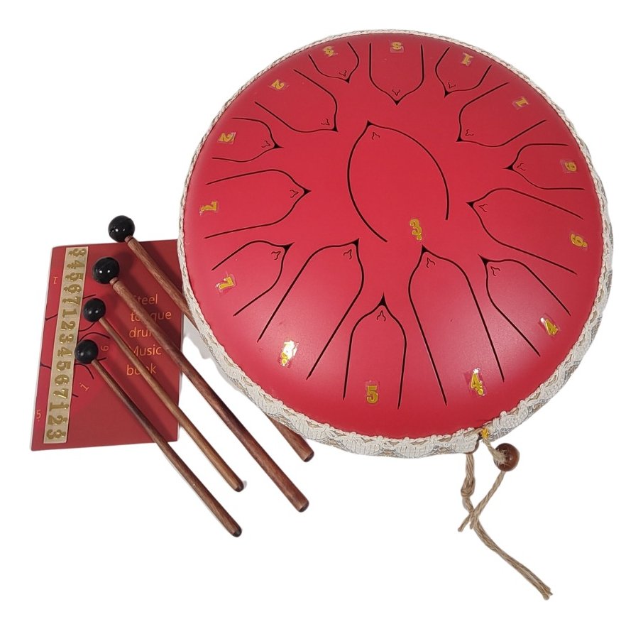 Steel Tongue Drum 13 Pulgadas 15 Tonos Rojo Meditacion Td13-15Red