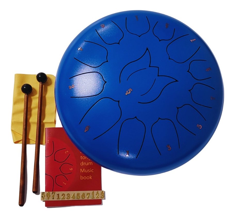 Steel Tongue Drum 12 Pulgadas 13 Tonos Azul Meditacion Td12-13Blue
