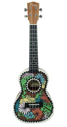 Ukelele Concierto Parquer Diseño Rio Flores Abeto Funda Uk-27Bw