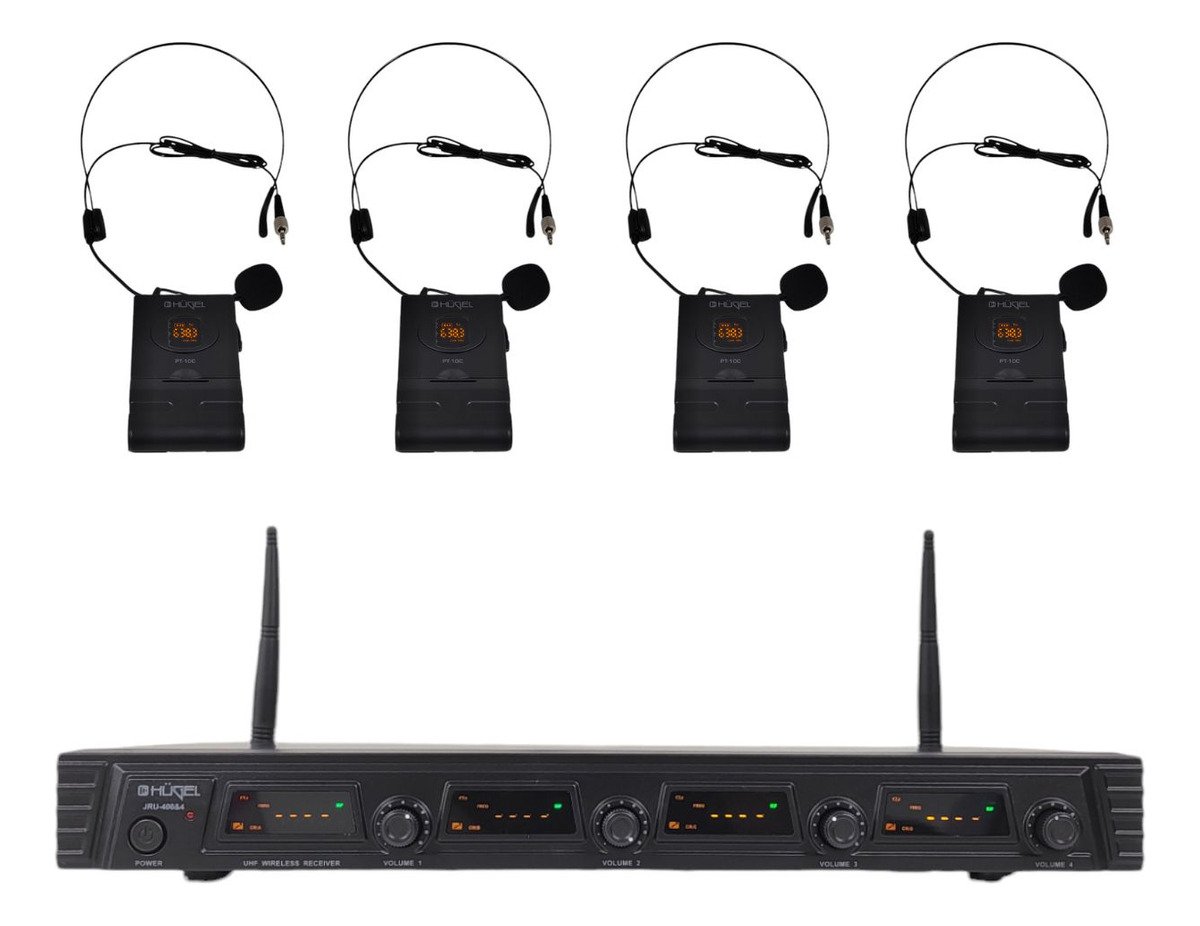 Microfono Inalambrico Uhf Hugel Vincha X4 Jru-400 Jru-4004/Pt-10C/Ht-11A