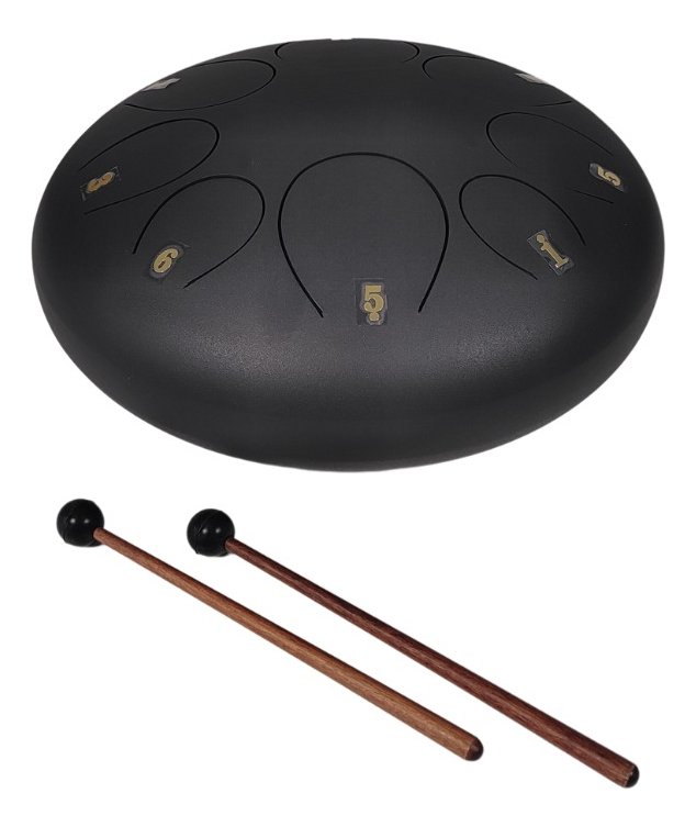 Steel Tongue Drum 10 Pulgadas 8 Tonos Negro Meditacion Td10-8Black