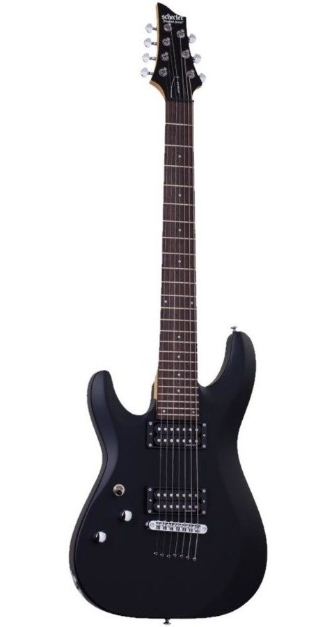 Guitarra Eléctrica Schecter C-7 Deluxe 7 Cuerdas Black Zurda 439