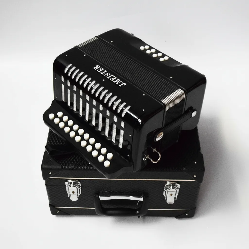 D_NQ_NP_2X_752788-MLA98126328481_112025-F Acordeon J Meister 8 Bajos Llaves De Botones Diatonico Color Negro Bm3008Bk - Imagen 1