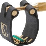 Abrazadera Bg Para Saxo Soprano Super Revelation Sintetico Base Oro 24K-+ Cubre Boquilla L14Sr