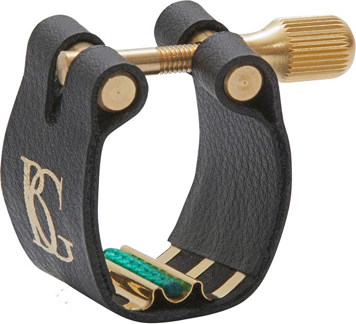 L14SR.jpg Abrazadera Bg Para Saxo Soprano Super Revelation Sintetico Base Oro 24K-+ Cubre Boquilla L14Sr - Imagen 1
