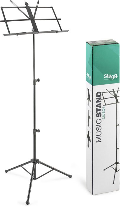 Atril De Pie Stagg Regulable 3 Tramos Con Funda-Color Negro Musq4