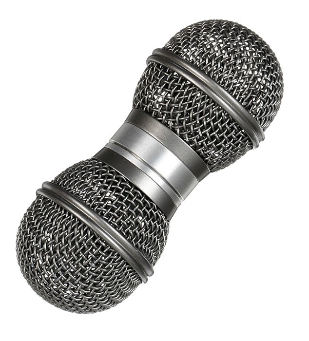 Gon Bops Mic Shakers Silver PSHM1 Mic Shaker Gon Bops Black Plastic Balls Pshm1 - Imagen 1