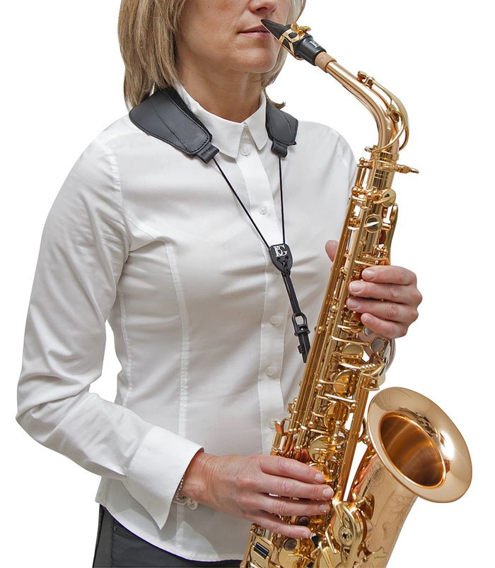 Correa Bg Saxo Alto-Tenor Cuero Yoke Con Gancho Plastico S70Sh