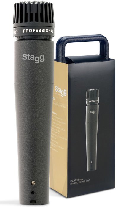 Microfono Stagg Dinamico Cardioide Profesional Para Instrumentos Con Cable 5 Mts-Estuche Sdm70