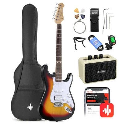 0000000000EC109867360DST-100S-1_400x400.jpg Set Guitarra Electrica Doble Bobina Donner Dst100 Con Amplificador 5W-Funda-Afinador-Color Sunburst Ec1098 - Imagen 1