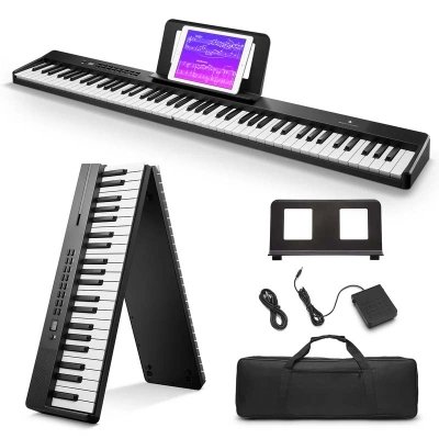 Piano Digital Plegable Donner Dp10 Teclas Semipesadas-Duracion Bateria 10Hs-Bluetooth-Usbc-Funda Ec6856