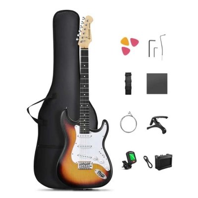 0000000000EC695967954DST-80-Sunburst-1_400x400.jpg Set Guitarra Electrica Donner Dst80 Con Amplificador 5W-Funda-Afinador Color Sunburst Ec6959 - Imagen 1