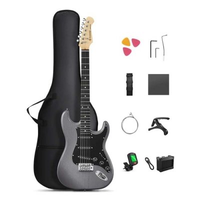 0000000000EC696168102DST-80-Matton-Black-1_400x400.jpg Set Guitarra Electrica Donner Dst80 Con Amplificador 5W-Funda-Afinador Color Matton Black Ec6961 - Imagen 1