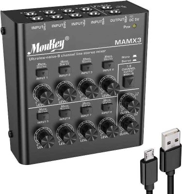 Mixer De Audio Donner Mamx3 Moukey- 8 Canales Mko150